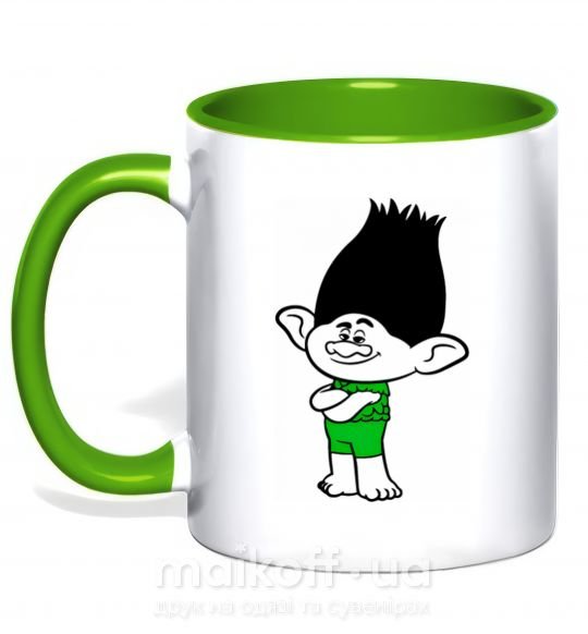 Чашка з кольоровою ручкою Цветан Зелений фото