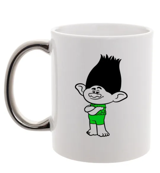 Чашка с цветной ручкой Цветан Серебро фото