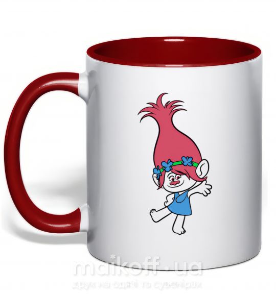 Чашка с цветной ручкой Розочка танцует Красный фото
