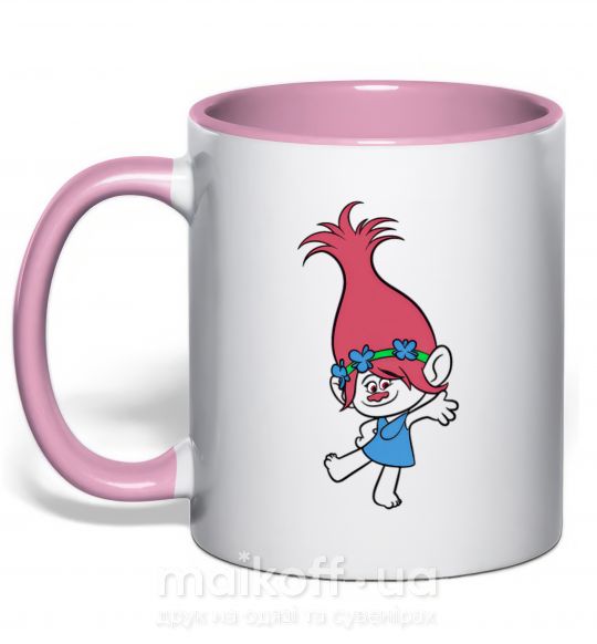 Чашка с цветной ручкой Розочка танцует Нежно розовый фото