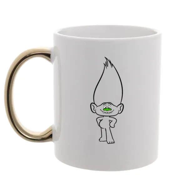 Чашка з кольоровою ручкою Алмаз Золото фото