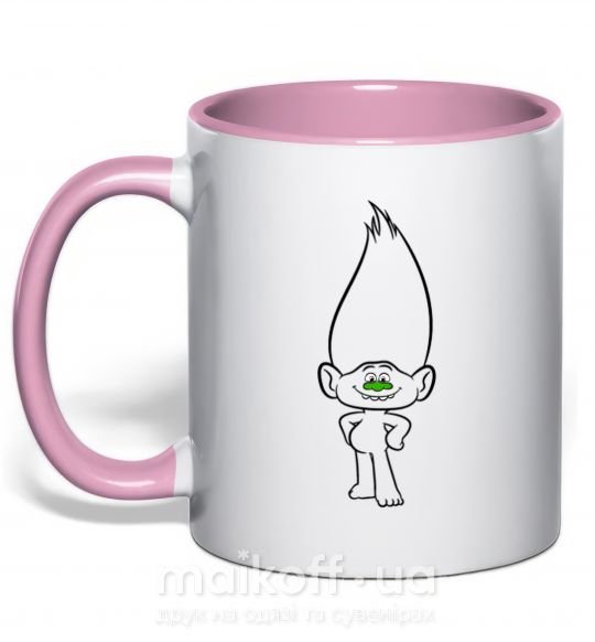 Чашка с цветной ручкой Алмаз Нежно розовый фото