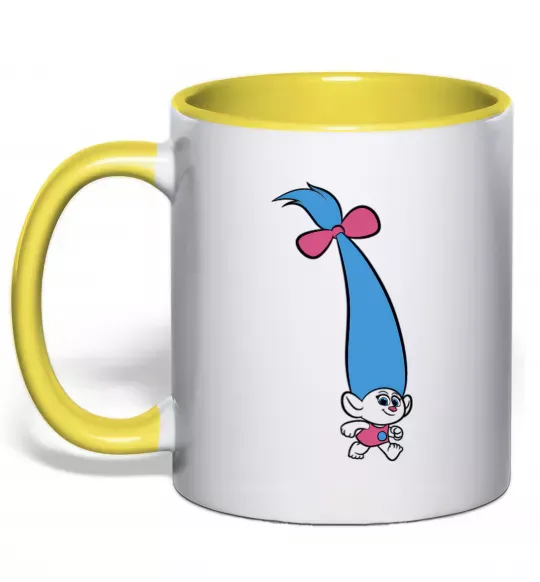 Чашка с цветной ручкой Кроха Солнечно желтый фото