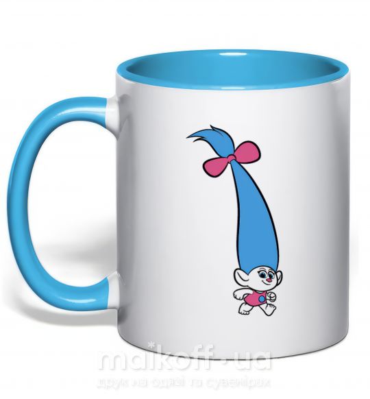 Чашка з кольоровою ручкою Кроха Блакитний фото