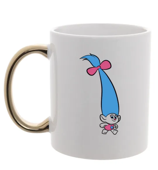 Чашка с цветной ручкой Кроха Золото фото