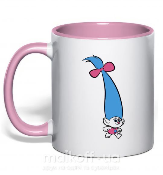 Чашка з кольоровою ручкою Кроха Ніжно рожевий фото