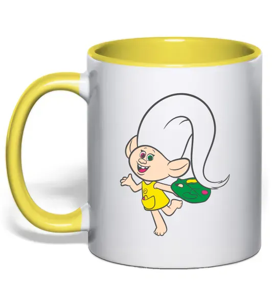 Чашка с цветной ручкой Харпер Солнечно желтый фото