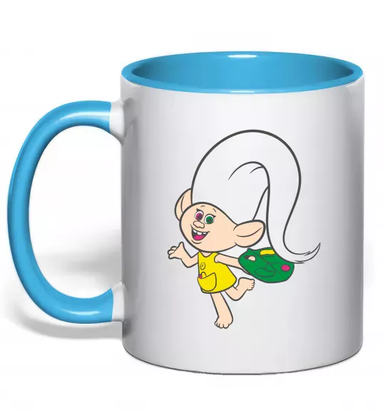 Чашка с цветной ручкой Харпер Голубой фото