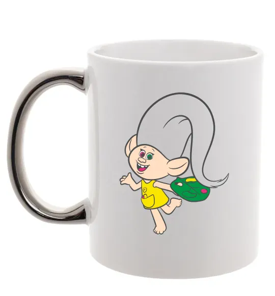 Чашка с цветной ручкой Харпер Серебро фото