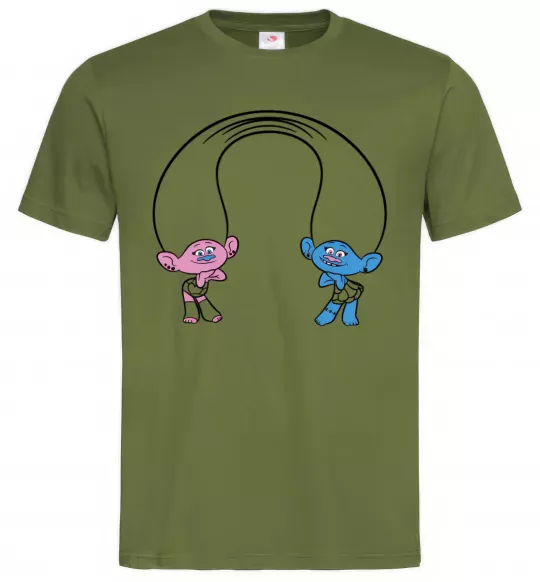 Мужская футболка Сатинка и Синелька Оливковый фото