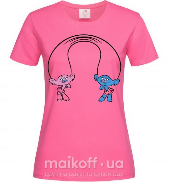 Женская футболка Сатинка и Синелька Ярко-розовый фото