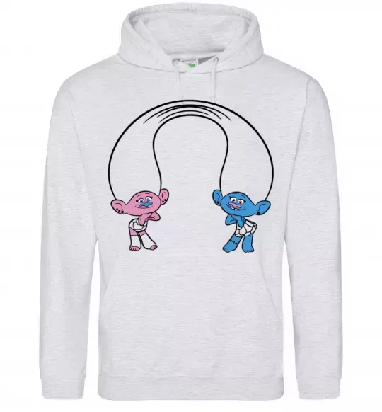 Женская толстовка (худи) Сатинка и Синелька Серый меланж фото