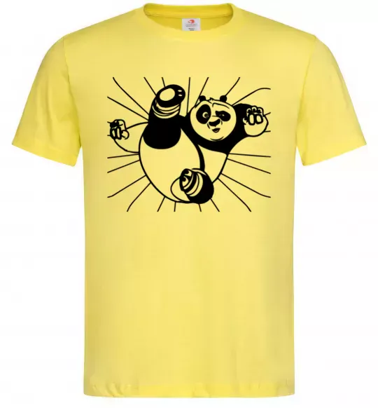 Чоловіча футболка Панда По нападає Лимонний фото