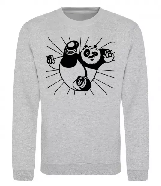 Світшот Панда По нападає Сірий меланж фото