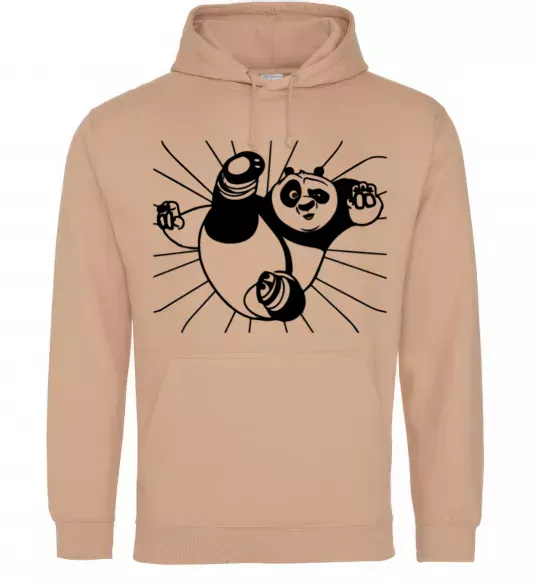 Жіноча толстовка (худі) Панда По нападає Пісочний фото