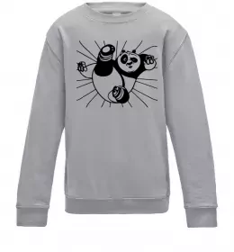 Дитячий світшот Strong panda Сірий меланж фото