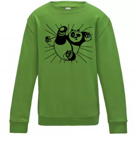 Детский Свитшот Панда По нападає Лаймовый фото
