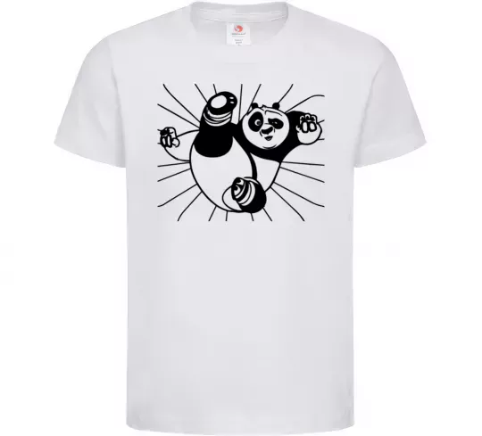 Дитяча футболка Панда По нападає Білий фото