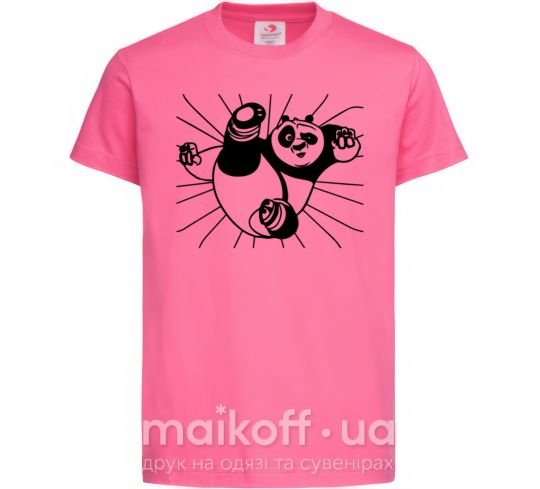 Детская футболка Панда По нападает Ярко-розовый фото