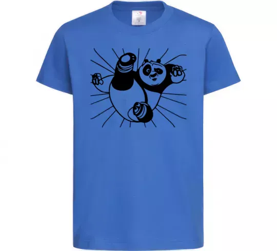 Дитяча футболка Панда По нападає Яскраво-синій фото