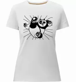 Женская премиум футболка GANGSTA PANDA Белый фото