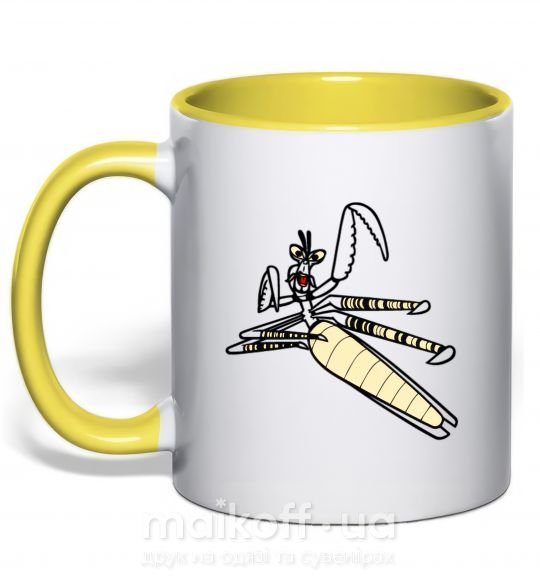 Чашка с цветной ручкой Мастер Богомол Солнечно желтый фото
