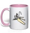 Чашка с цветной ручкой Мастер Богомол Нежно розовый фото