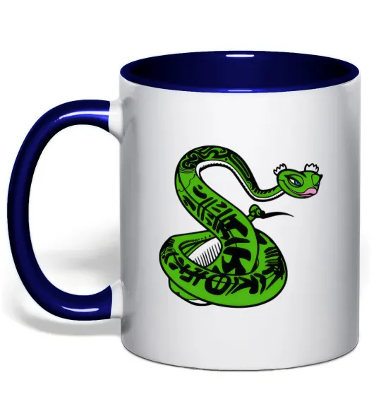 Чашка с цветной ручкой Майстер Змія Глубокий темно-синий фото