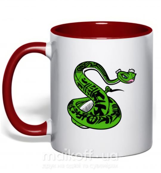 Чашка с цветной ручкой Мастер Змея Красный фото