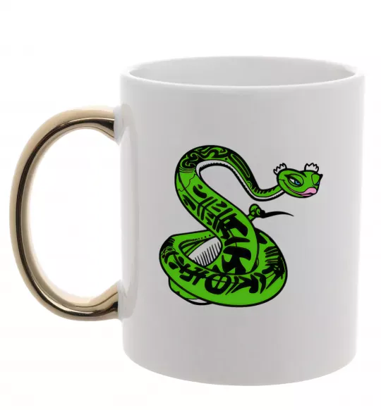 Чашка с цветной ручкой Майстер Змія Золото фото