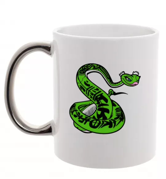 Чашка с цветной ручкой Майстер Змія Серебро фото