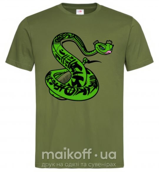 Мужская футболка Мастер Змея Оливковый фото