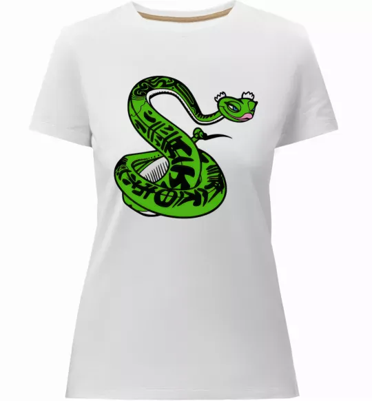 Жіноча преміум футболка Майстер Змія Білий фото