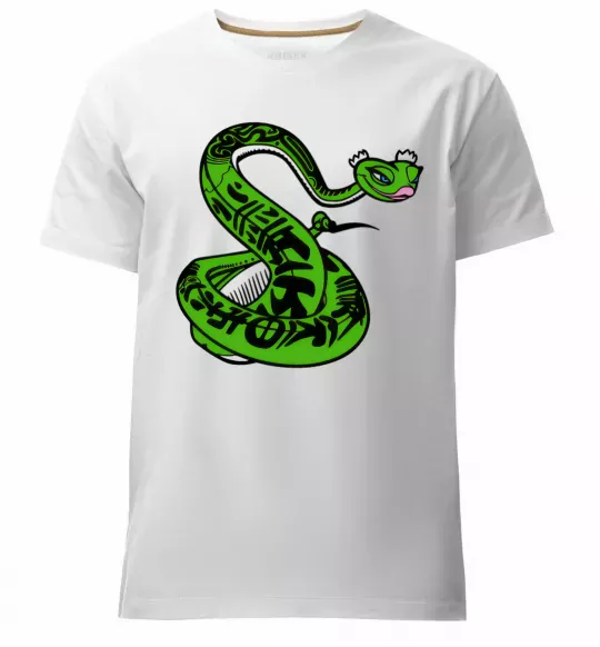 Чоловіча преміум футболка Майстер Змія Білий фото