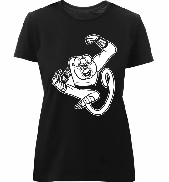 Жіноча преміум футболка Майстер Мавпа Чорний фото