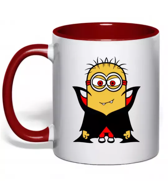 Чашка з кольоровою ручкою Посіпака Дракула Червоний фото