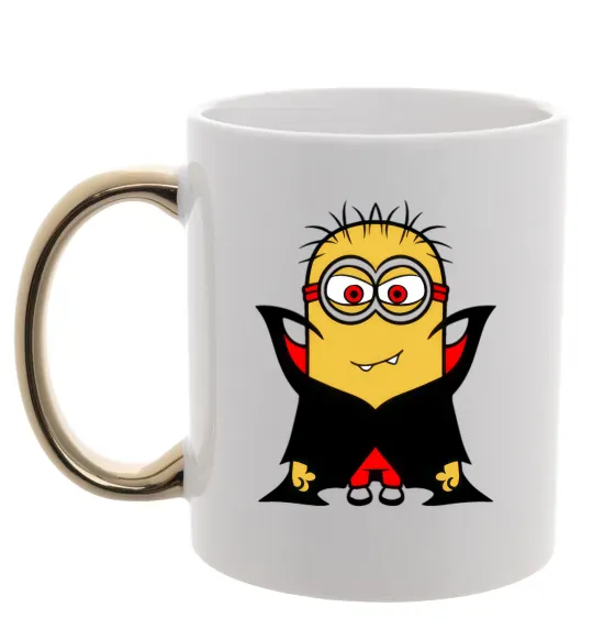 Чашка з кольоровою ручкою Посіпака Дракула Золото фото