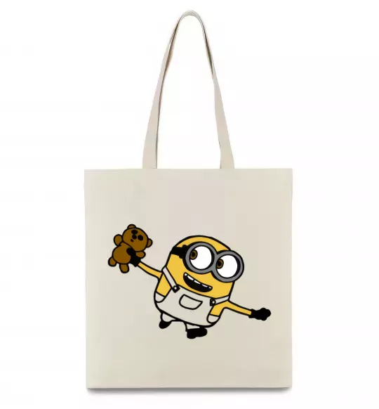 Эко-сумка Посіпака з ведмедиком Бежевый фото