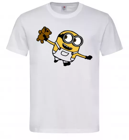 Мужская футболка Посіпака з ведмедиком Белый фото