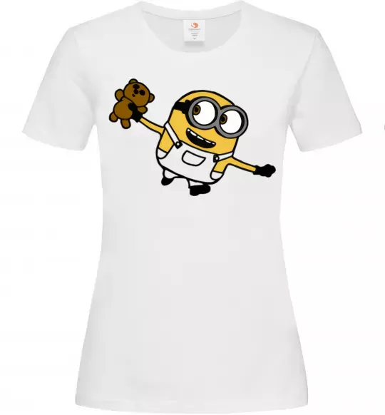 Жіноча футболка Посіпака з ведмедиком Білий фото