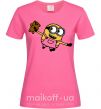 Женская футболка Посіпака з ведмедиком Ярко-розовый фото