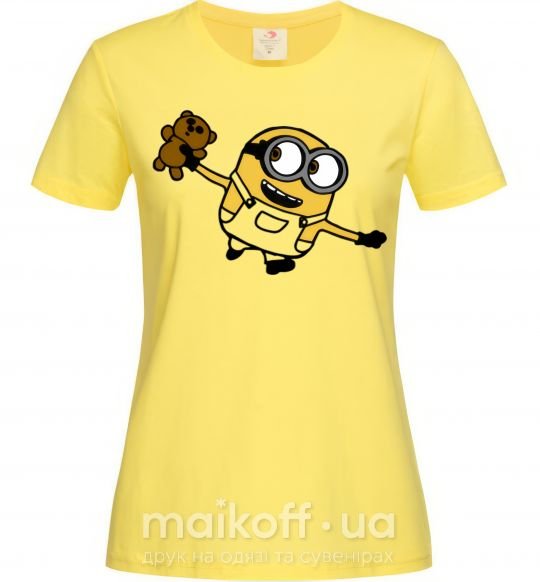 Жіноча футболка Посіпака з ведмедиком Лимонний фото