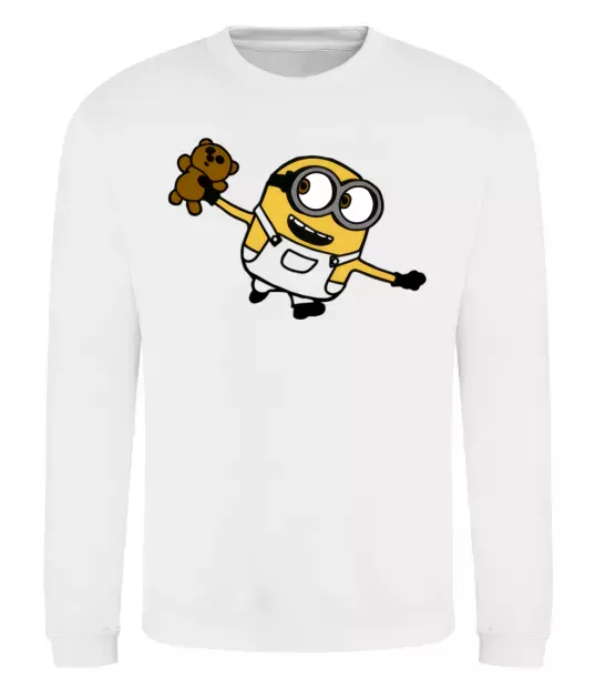 Світшот Посіпака з ведмедиком Білий фото