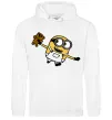 Чоловіча толстовка (худі) Посіпака з ведмедиком Білий Чоловіча толстовка (худі) Посіпака з ведмедиком Білий фото