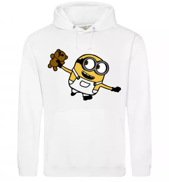 Женская толстовка (худи) Посіпака з ведмедиком Белый фото