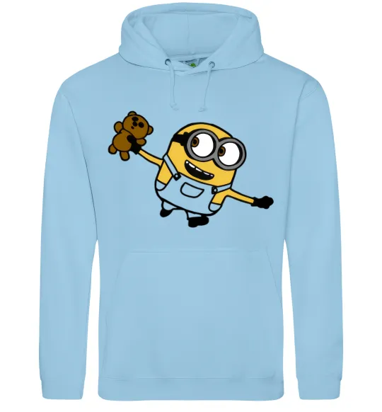 Жіноча толстовка (худі) Посіпака з ведмедиком Блакитний фото