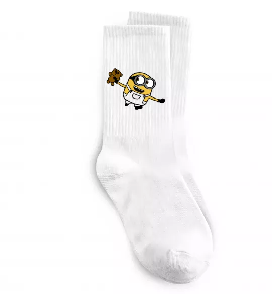 Шкарпетки Посіпака з ведмедиком Білий фото