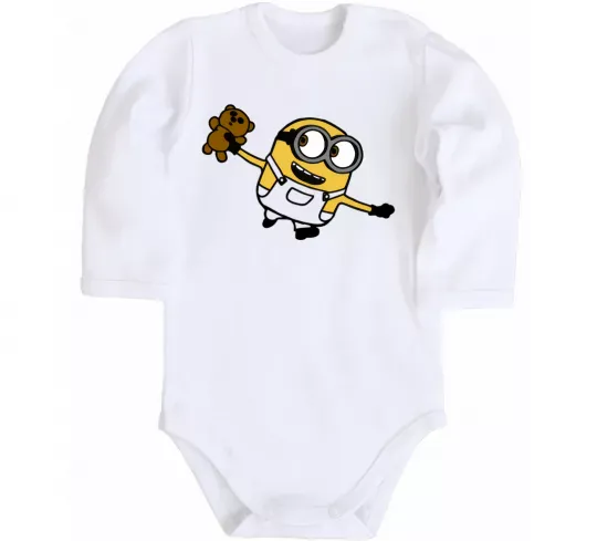 Детский боди Посіпака з ведмедиком Белый фото