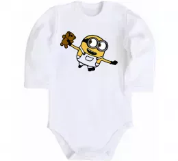 Детский боди Міньйон та багато бананів Белый фото