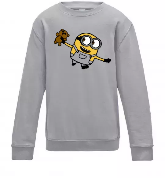 Детский Свитшот Посіпака з ведмедиком Серый меланж фото